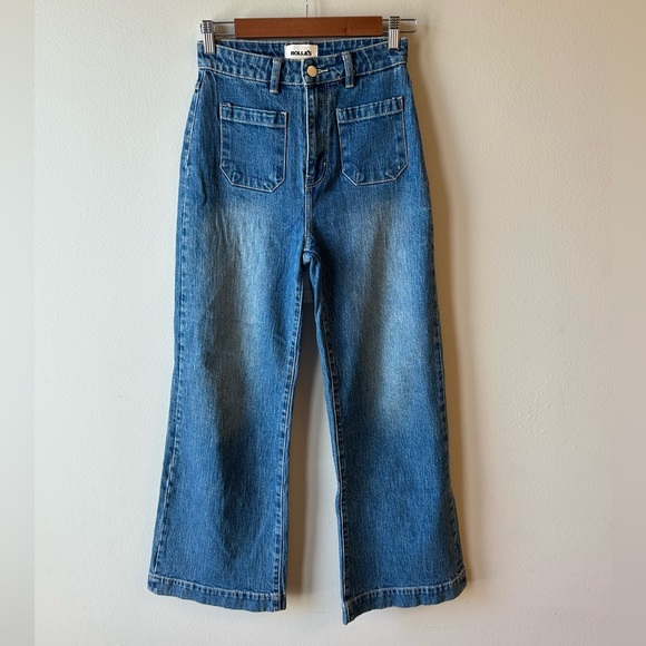 ROLLA'S Classic Blue Sailor Wide Leg Jeans - Picture 1 of 4